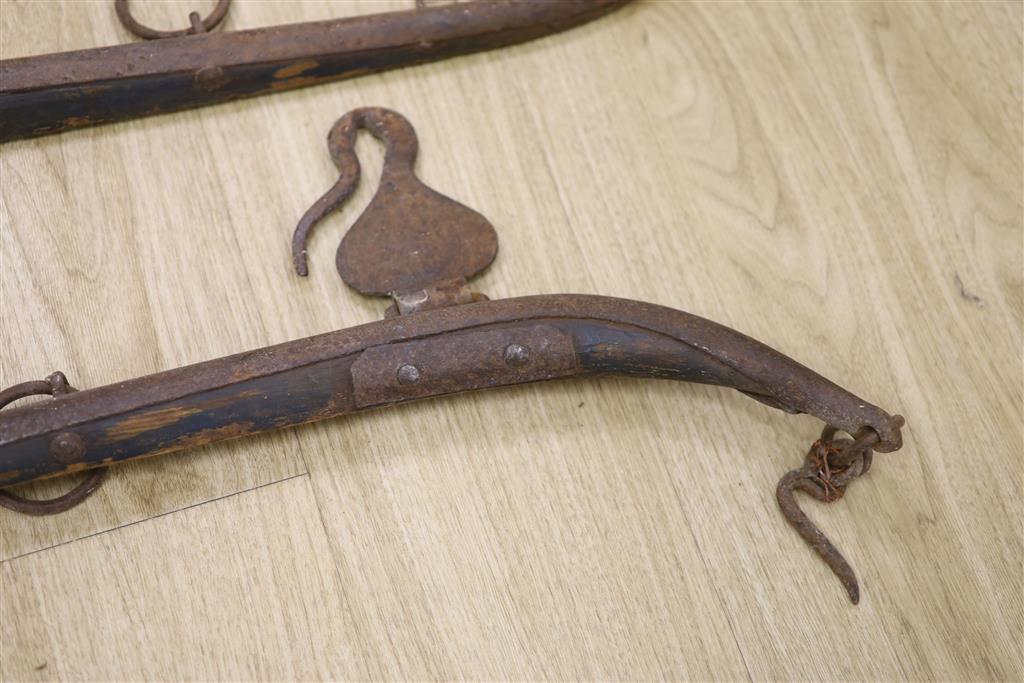 A pair of 19th century horses hames